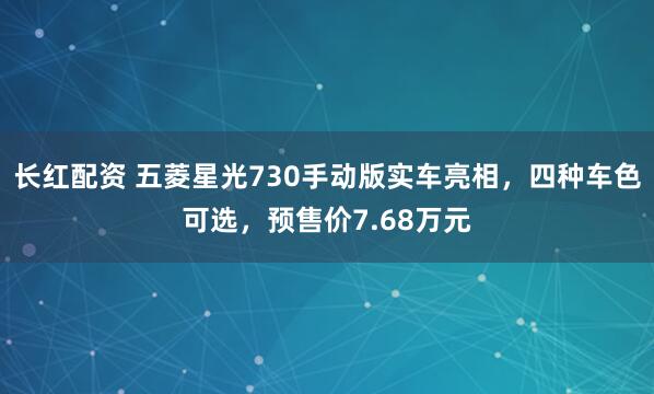 长红配资 五菱星光730手动版实车亮相,四种车色可选,预售价7.68万元
